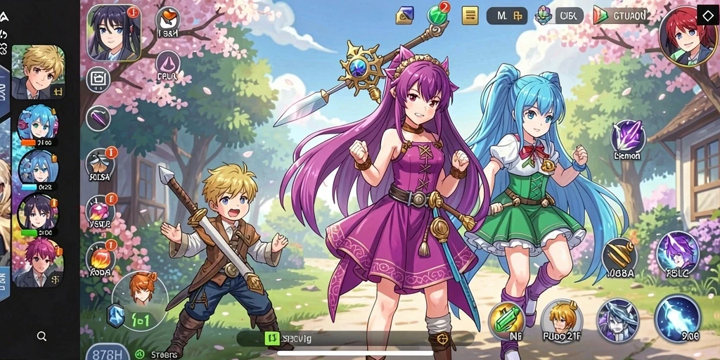 Gameplay seru dengan karakter anime yang menarik.