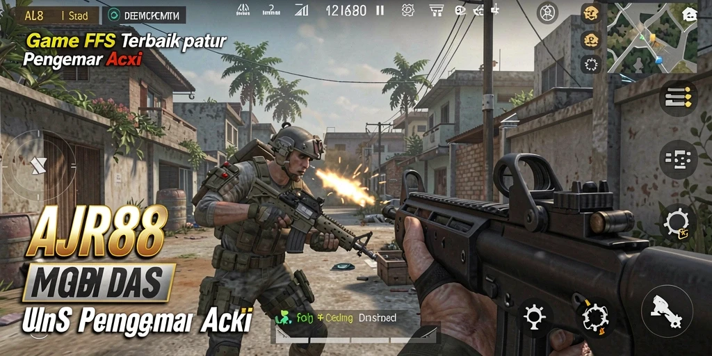 Screenshot gameplay dari AJR88 menampilkan pertempuran intens dan grafis yang tajam.