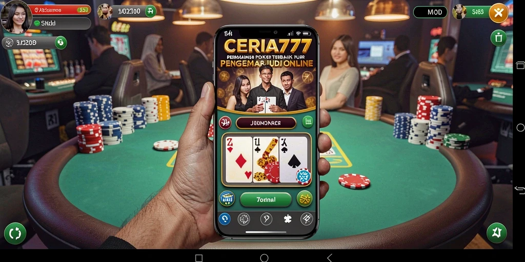 Tampilan gameplay Poker yang mengasyikkan di CERIA777.