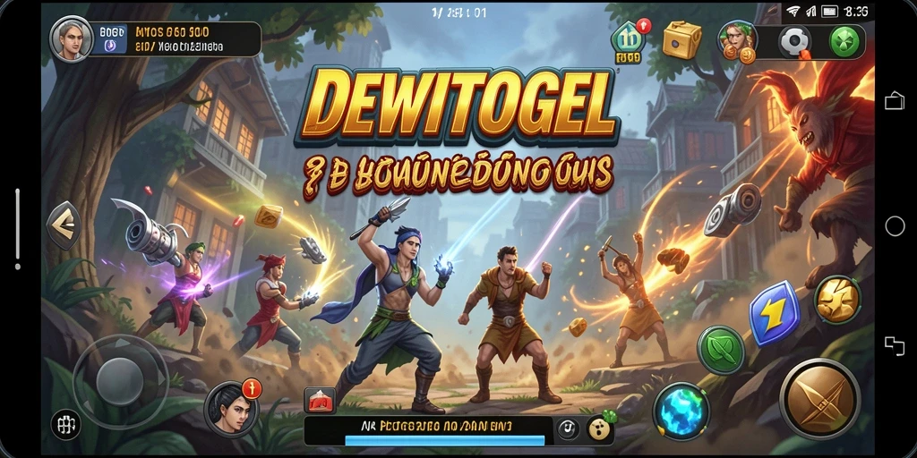 Tampilan gameplay seru DEWITOGEL dengan aksi pertempuran yang cepat.