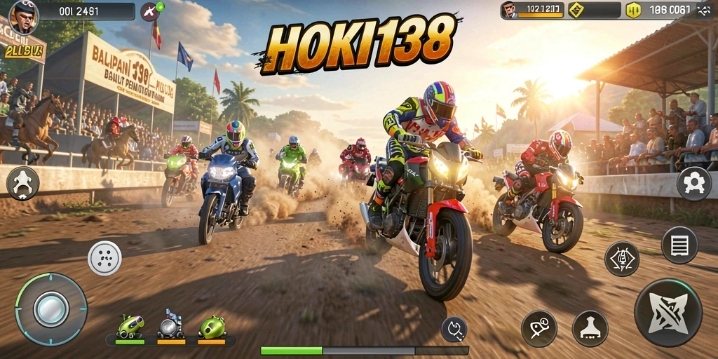 Tangkapan layar utama HOKI138 menampilkan motivasi balapan motor yang mengasyikkan.