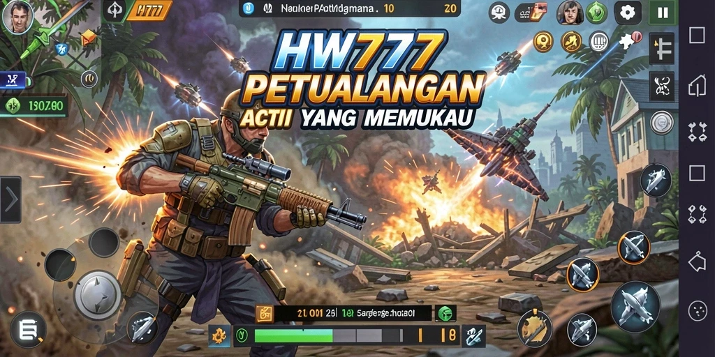 Screenshot menampilkan aksi seru dari gameplay HW777.