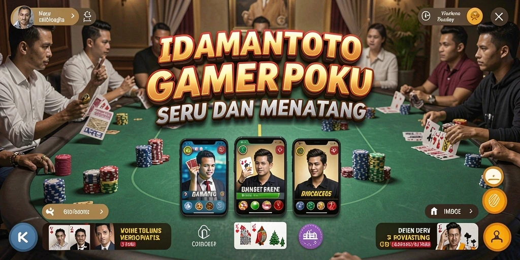 Tampilan gameplay seru dalam aplikasi Poker IDAMANTOTO.