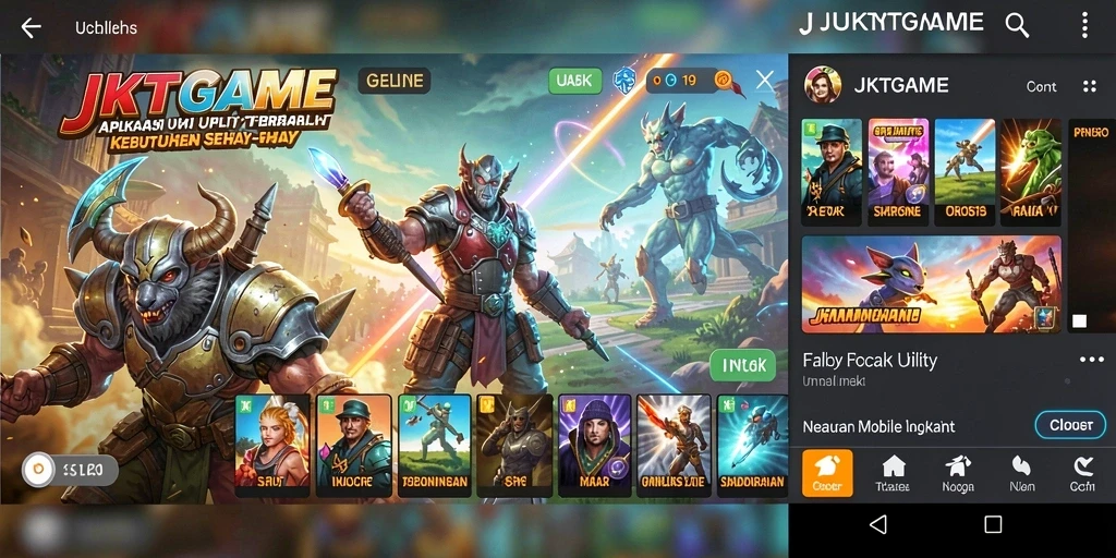 Tampilan antarmuka JKTGAME yang intuitif dan user-friendly.