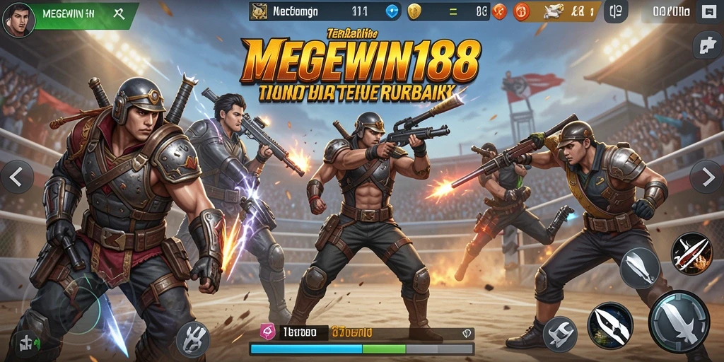 Gameplay seru di MEGEWIN188 dengan pertempuran intens.