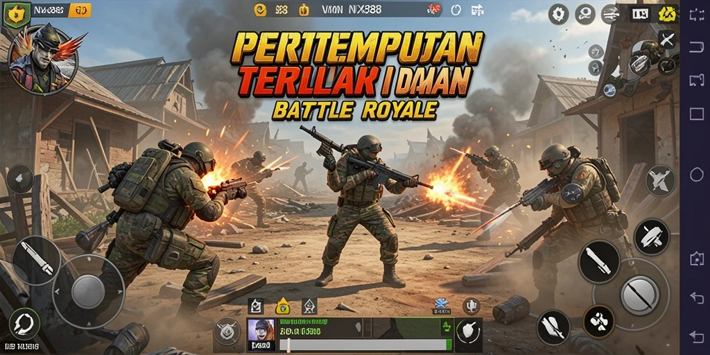 Gameplay menegangkan dalam game Battle Royale NX888.