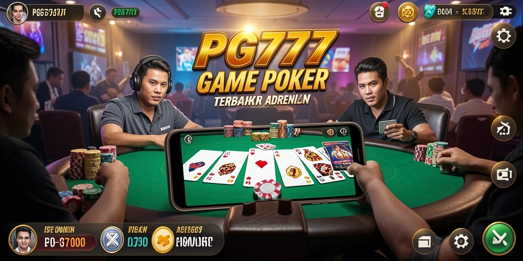 Screenshot utama PG777 menampilkan pemain yang menikmati permainan Poker yang seru.