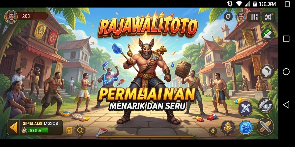 Tampilan gameplay menarik dari RAJAWALITOTO dengan elemen Simulation.