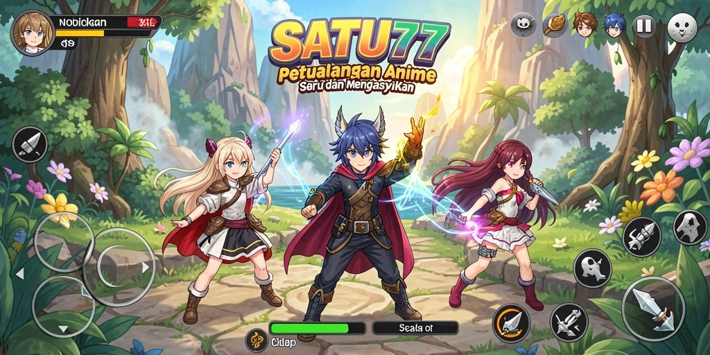Screenshot gameplay SATU77 yang menampilkan aksi seru karakter Anime.