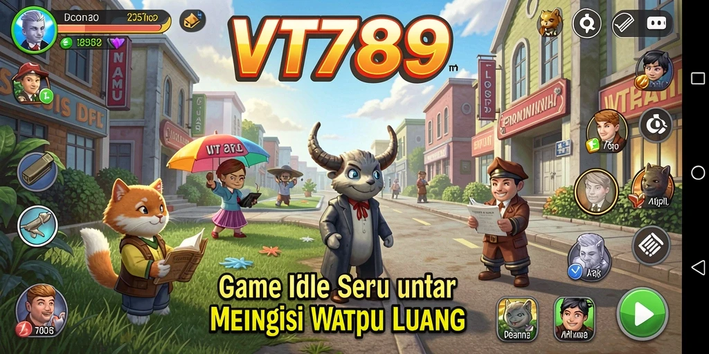 Tangkapan layar utama VT789 menampilkan gameplay Idle yang menawan.